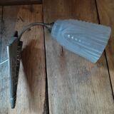 Wall lamp tulip paste glass art deco patinated metal