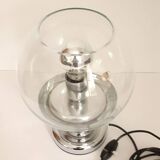Space Age lamp in chromed metal and crystal, 1970