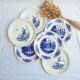 Vintage blue Moulin des Loups dinner plates