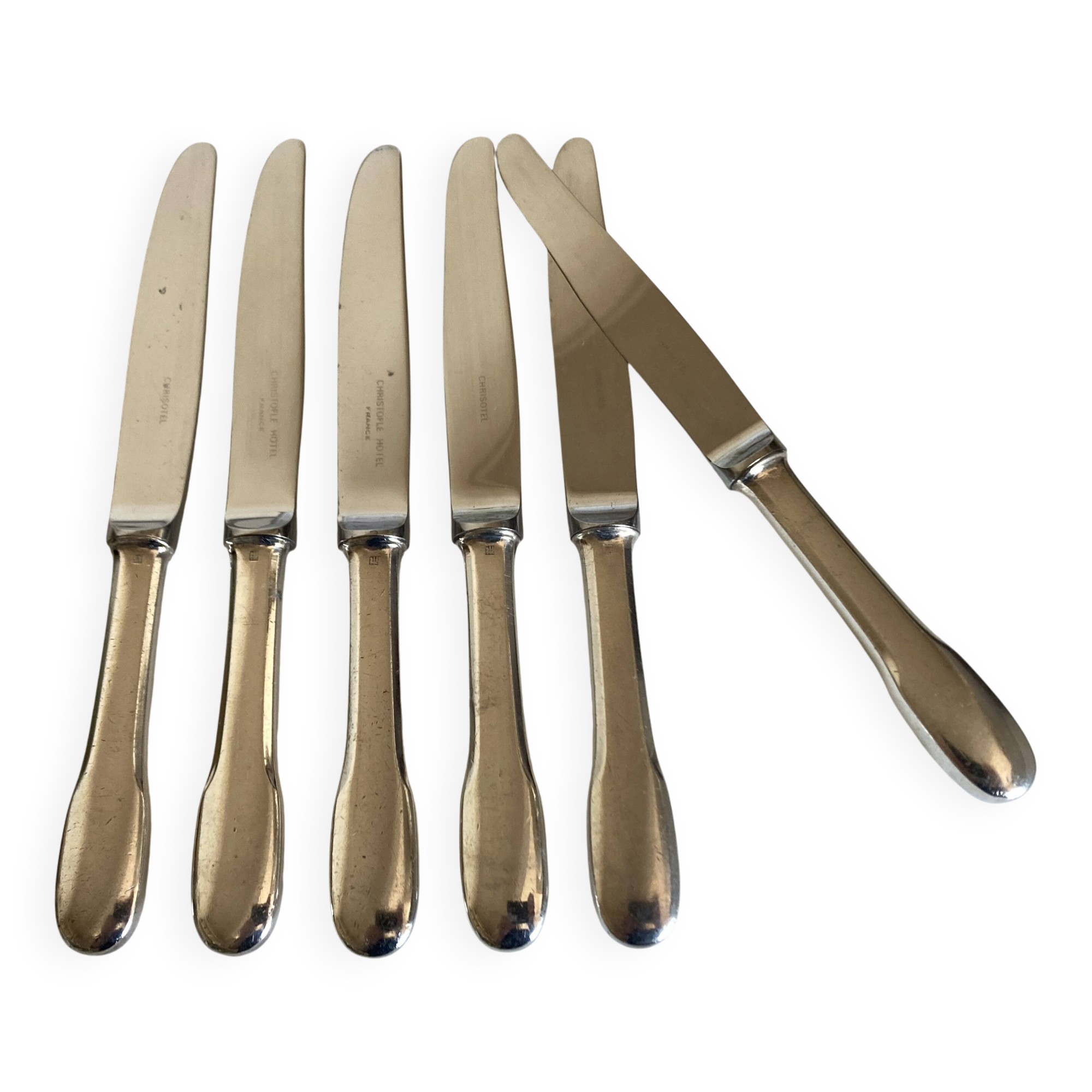 Set of 6 Cluny Christofle brasserie dessert knives