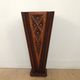 French antique oak tin-lined hand-carved umbrella stand with flower decoration.
