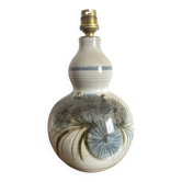 Pied de lampe en céramique  Pierre Pissareff , chardons bleus