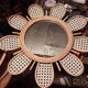 Rattan sun mirror and caning diameter 50cm