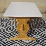 Table made entirely of solid pine, white top.