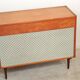Czech blue blanket storage chest 1970