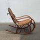 Curved wooden rocking chair Art Nouveau Jugendstil by Fischel, Austria, 1910s