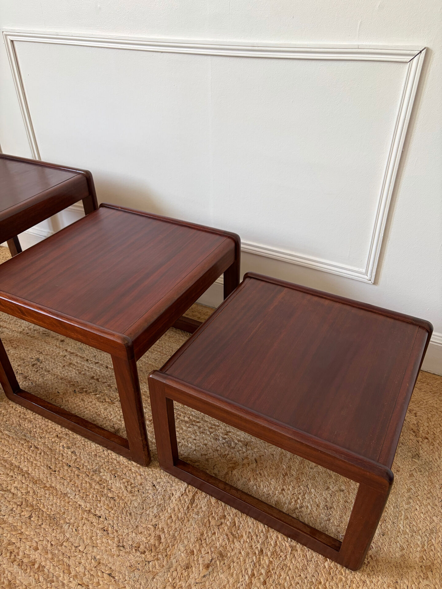 Nest of tables in teak from the 1960s.