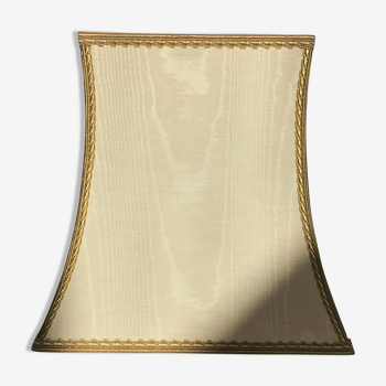 Off-white pagoda lampshade in fabric with golden ribbons