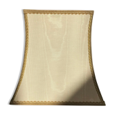 Off-white pagoda lampshade in fabric with golden ribbons