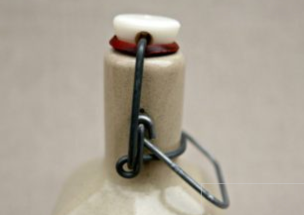 Bottle water bottle old enameled stoneware