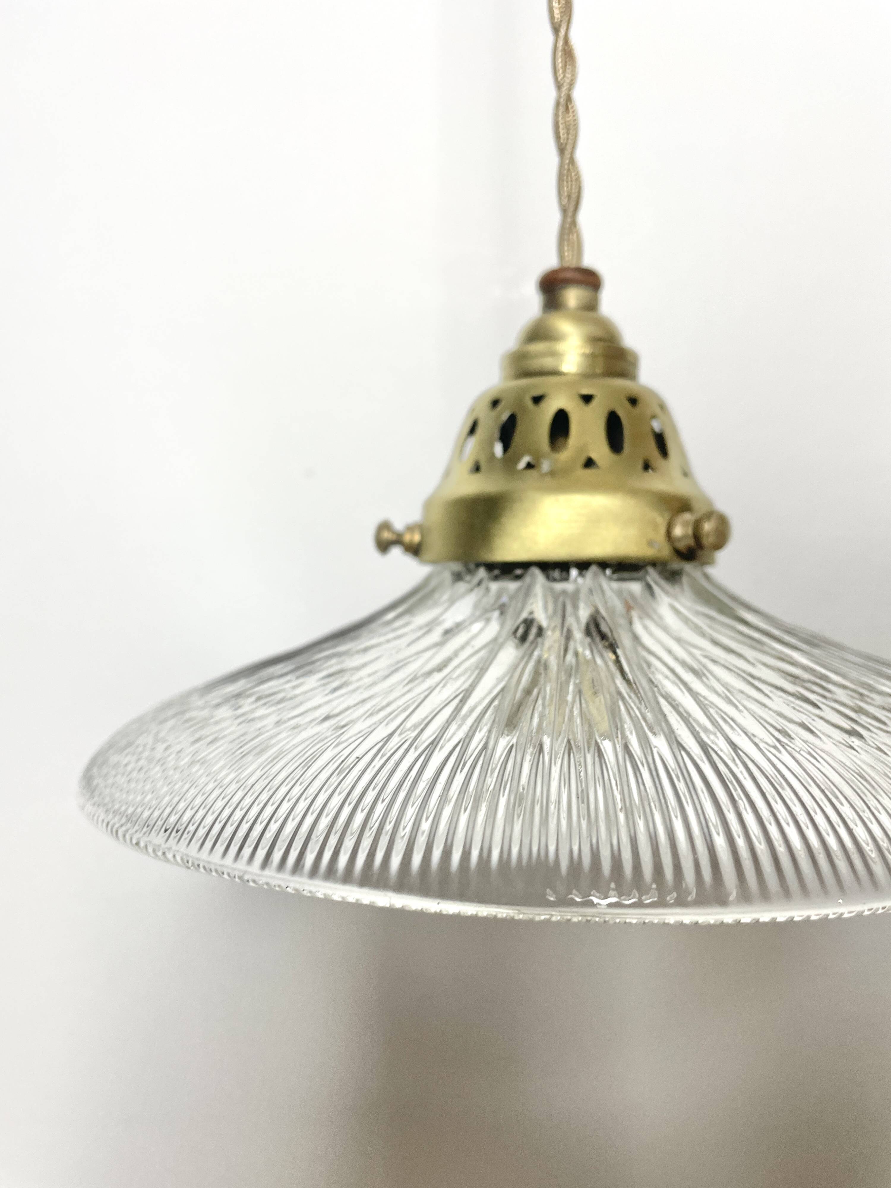 1950s glass pendant light