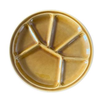 Set of 5 brown sandstone fondue plates