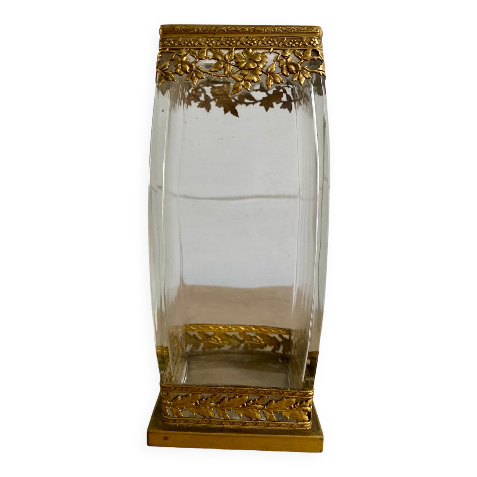 Vase en verre et laiton années 30