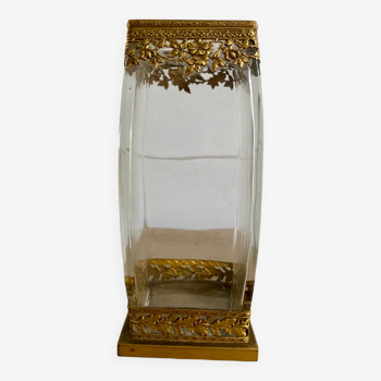 Vase en verre et laiton années 30