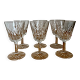 Set of 6 Vmc Cristal de Reims Harlequin glasses