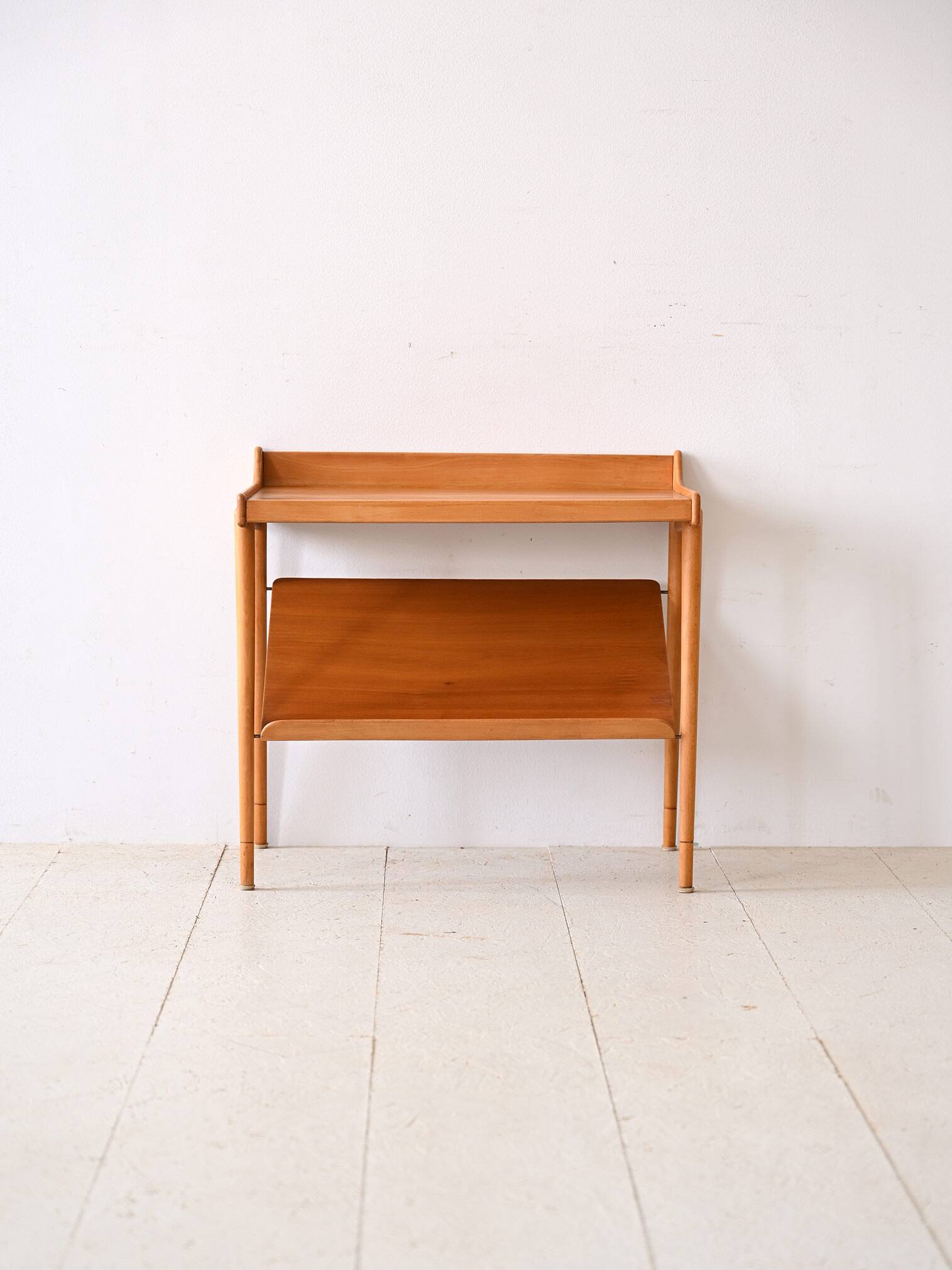 Vintage oak nightstand with magazine rack top