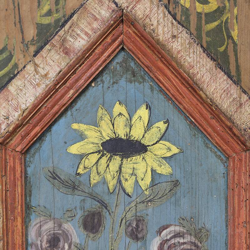 Folk art painted wedding cabinet