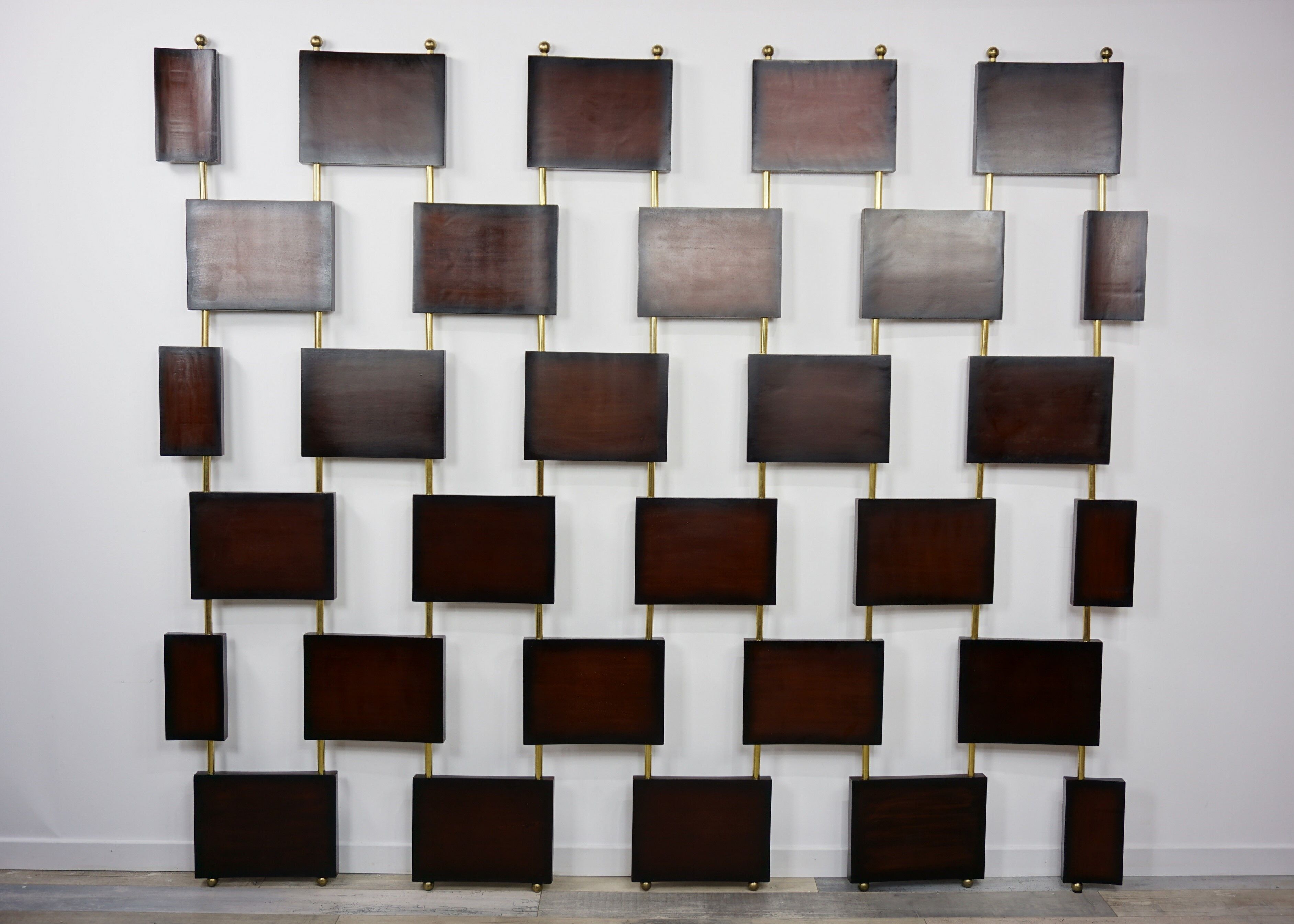 Wooden and brass screen