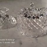 Glass bonbonnière cut with a butterfly pattern