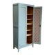 Vintage Parisian wardrobe in grey-blue green.