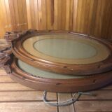 Old carved wooden medallion frame