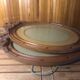 Old carved wooden medallion frame