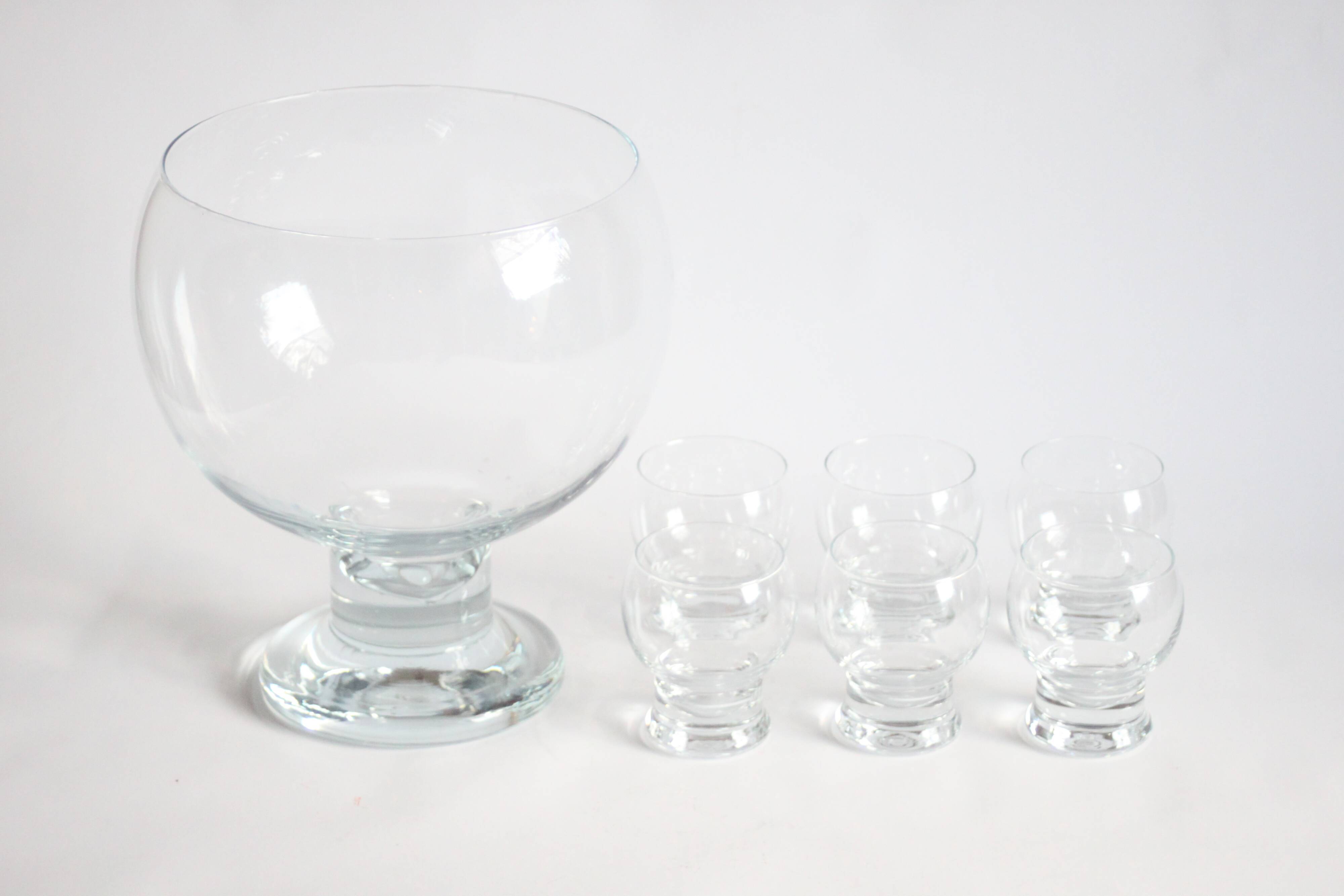 Glass Punch Bowl By Erkkitapio Siiroinen For Riihimaen Lasi, Finland 1970S