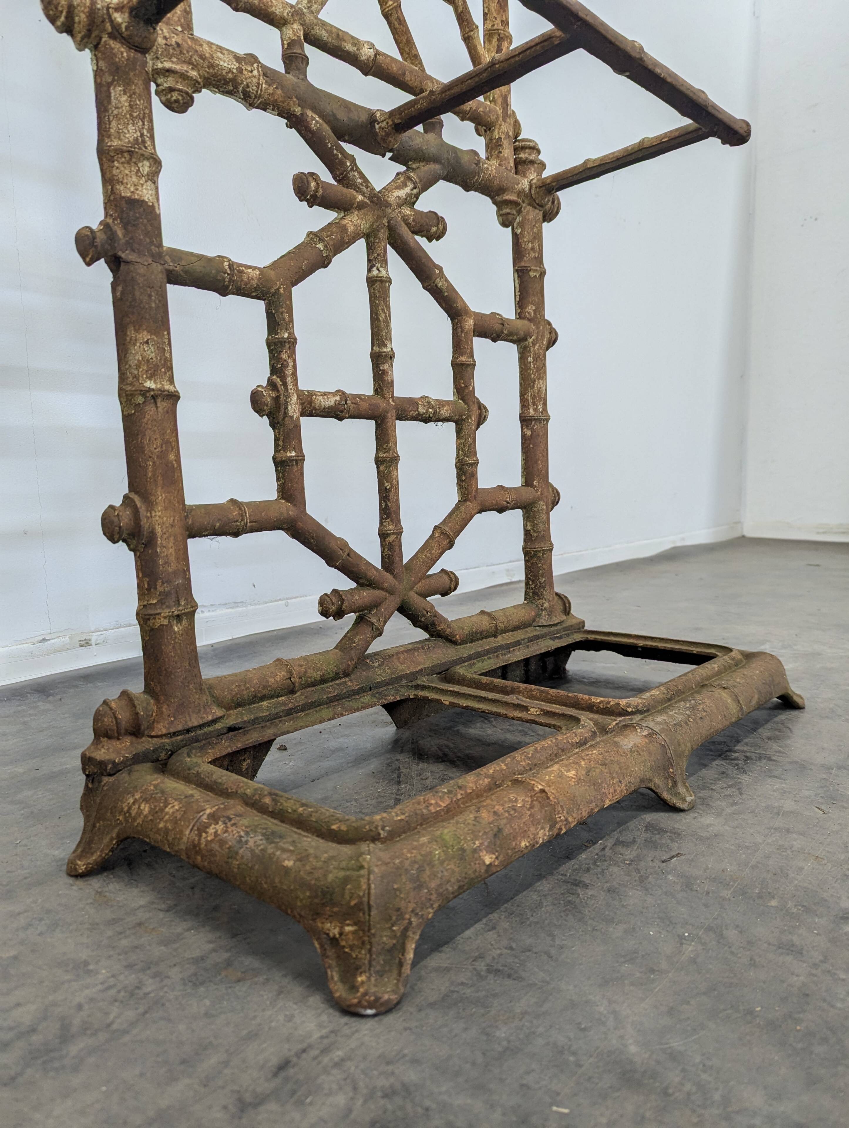 Cast iron and faux bamboo locker by Deville Pailliette, 1900