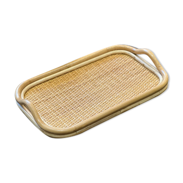 Medium-sized rattan and cane tray