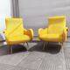 Pair of vintage organic armchairs 50s