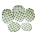 Dessert service Orchies Moulin des loups green tiles