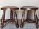 Pair of vintage wooden tripods stools