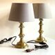 Lampe chic ancien bougeoir laiton massif