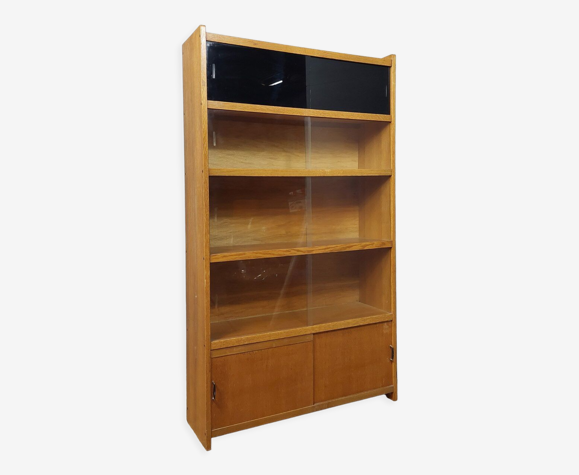 Bibliothèque vintage en placage de chêne