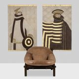 Art Deco style painted canvas. Contemporary work.