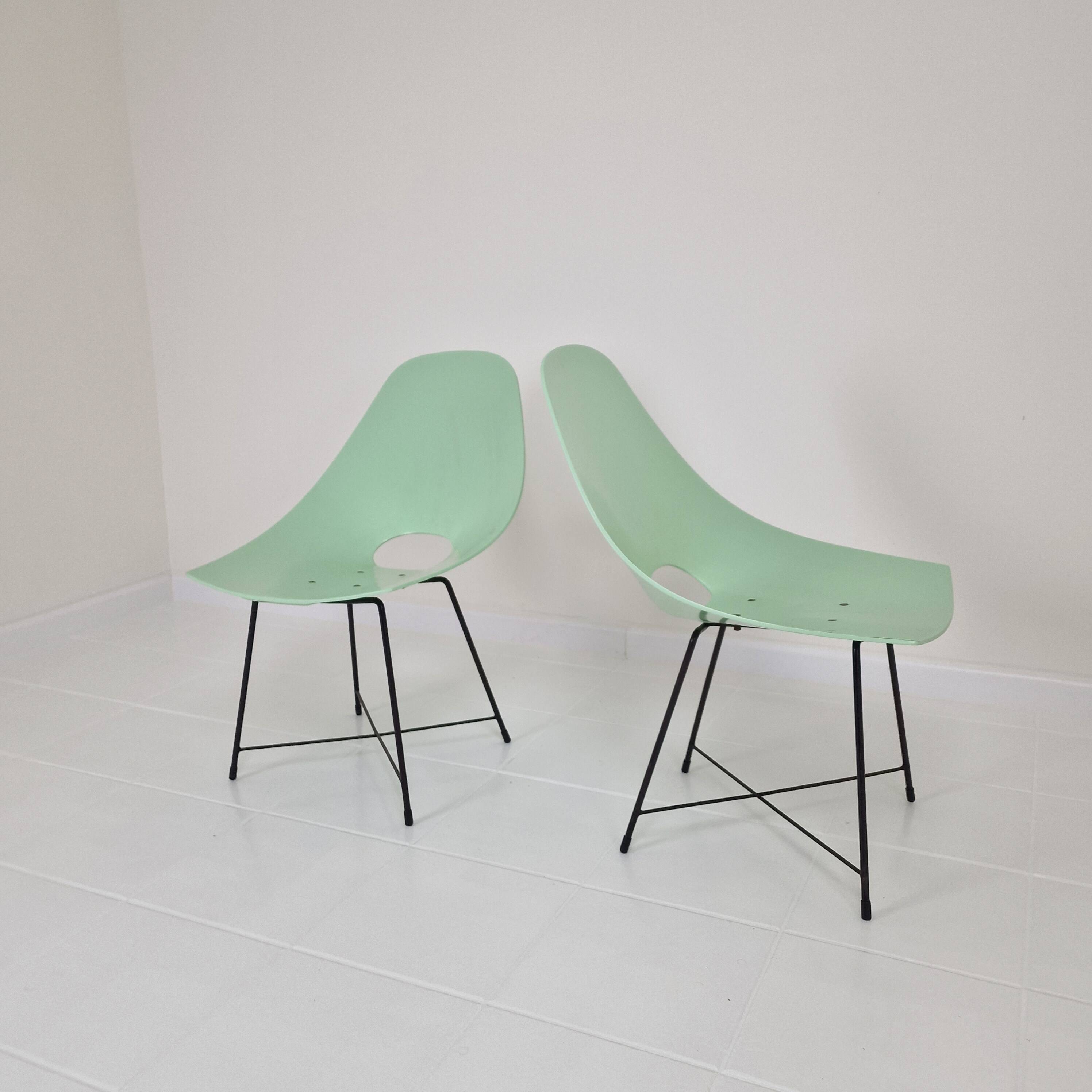 Pair of Augusto Bozzi Chairs for Saporiti, Italy 1950's