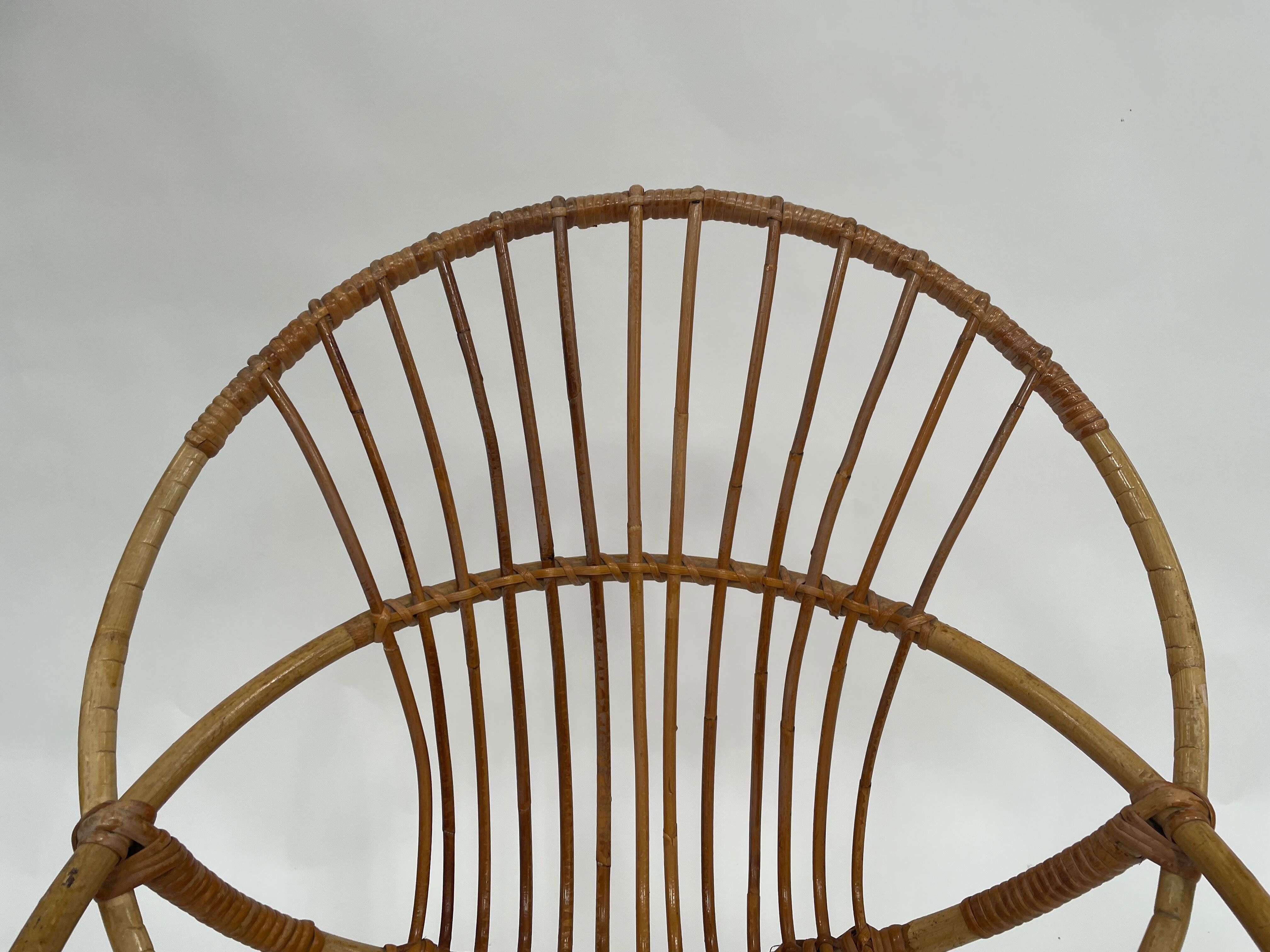 Vintage rattan chair by Dirk van Sliedregt Rohe Noordwolde 1960 in the Netherlands