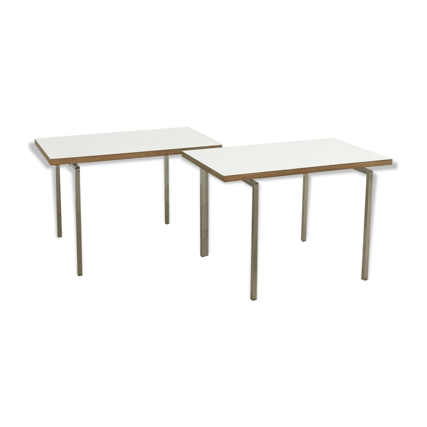 Lot of 2 modernist stackable tables by Trix & Robert Haussmann of 1957