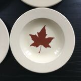 Set of 4 leaf-patterned plates