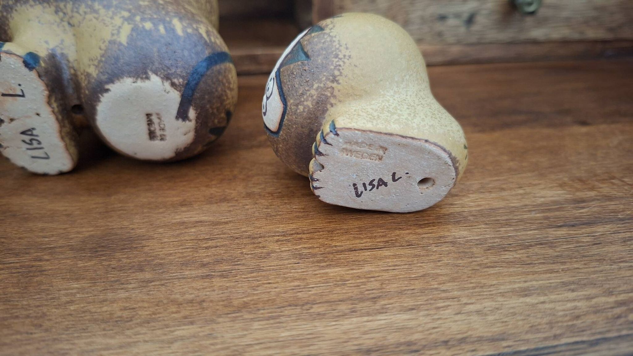 Set of 3 ceramic lions by Lisa Larson/Gustavsberg.