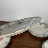 Set of 3 flat and deep plates, "Compiègne" model, Longwy, green