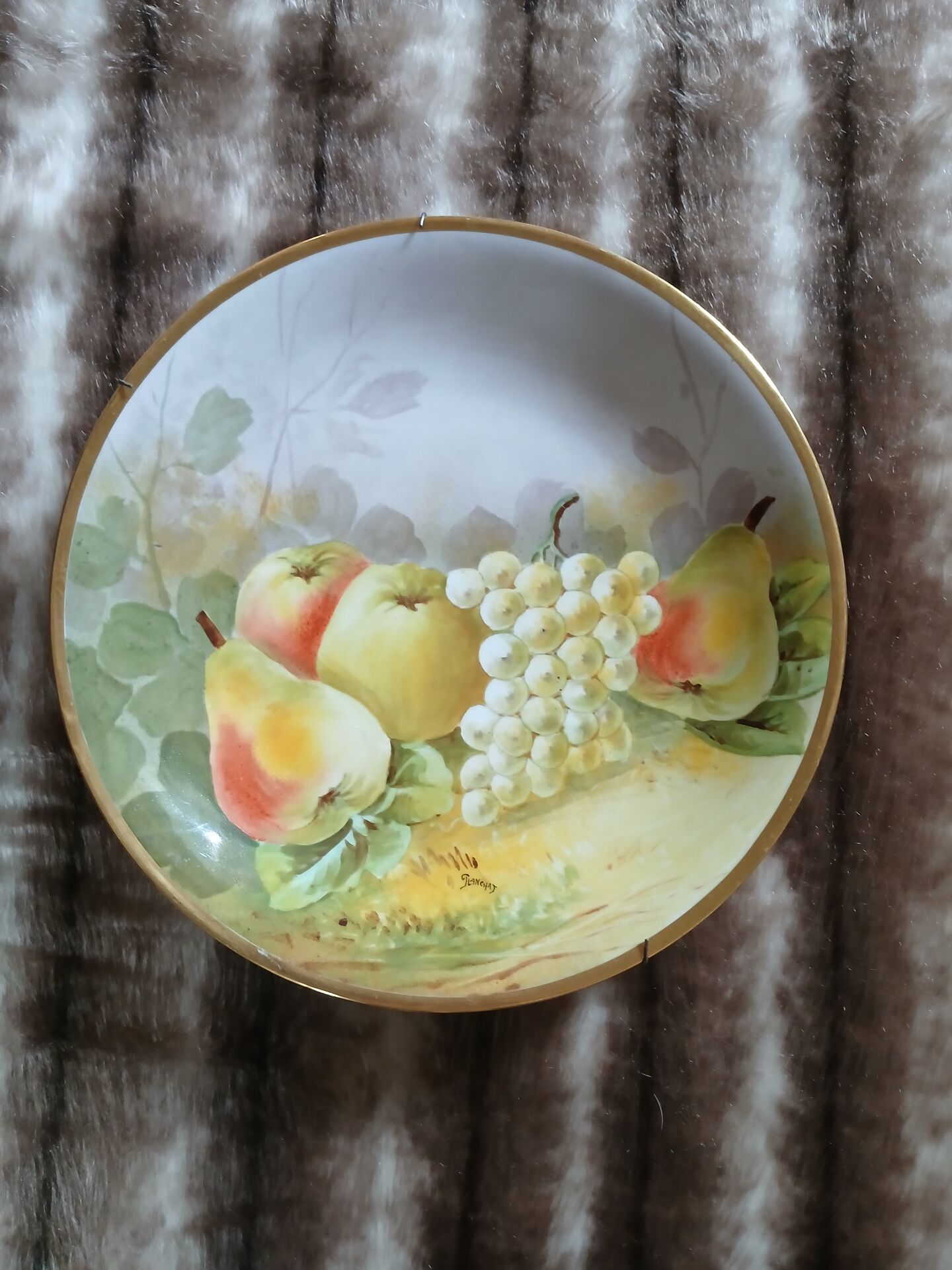 Large decorative antique porcelain plate