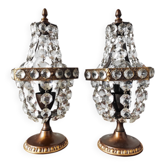 Pair of hot air balloon lamps with tassels