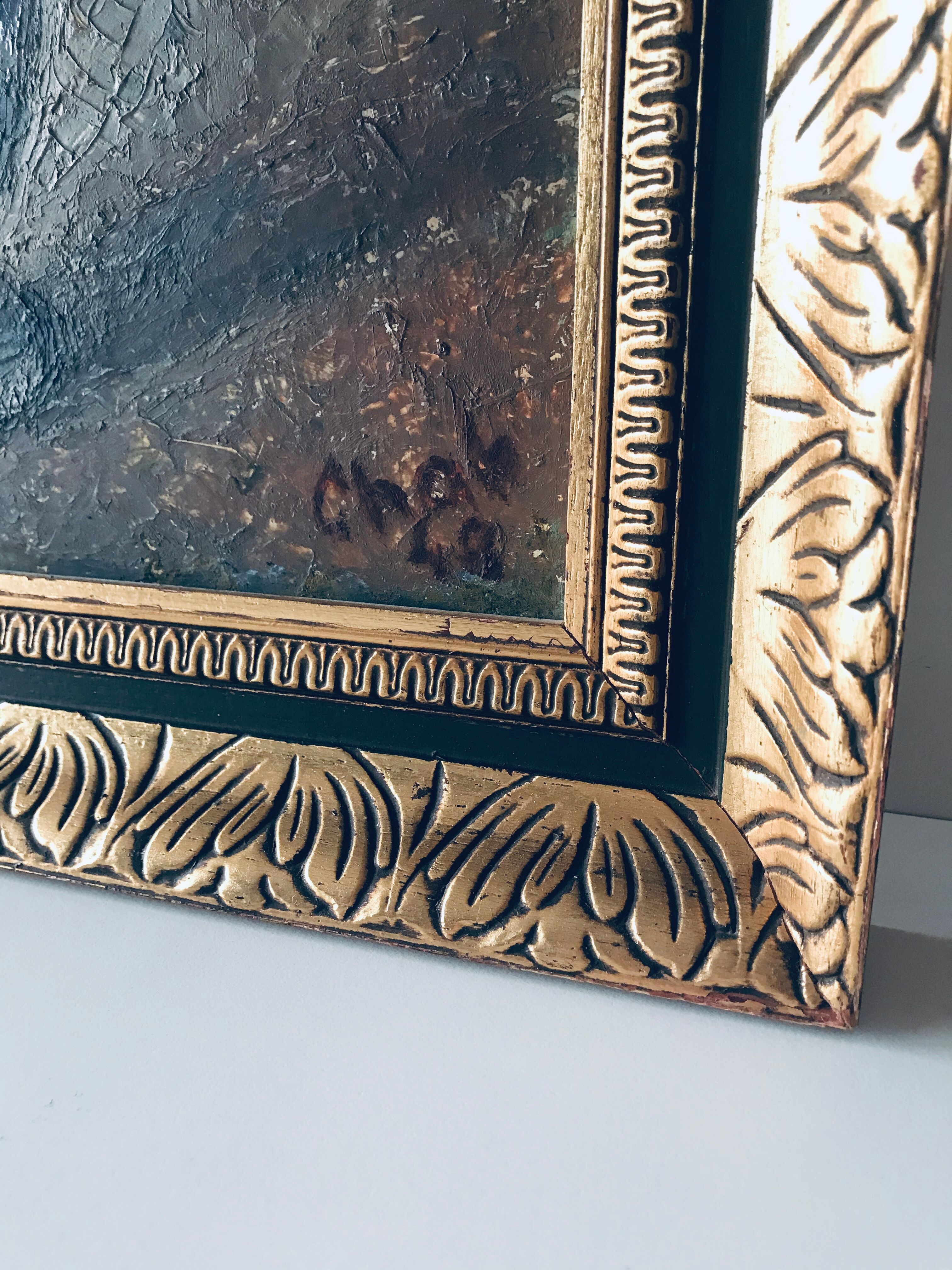 Old painting signed bouquet