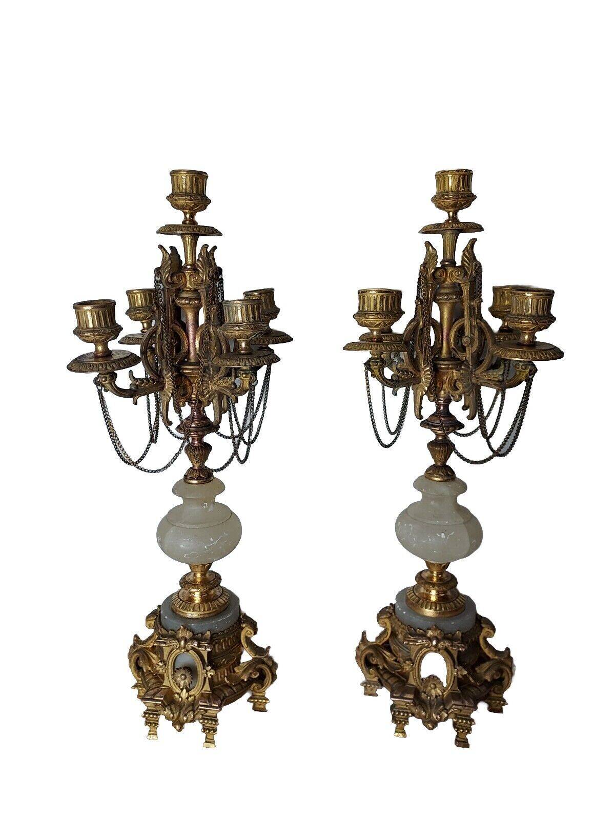Pair of bronze candlesticks