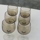 6 medium-sized wine glasses, two-tone, vintage France 1970