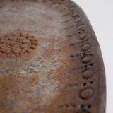 Brutalist ceramic dish by Pieter Oosterlinck - Belgium 1970s