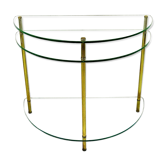 Glass & brass side table, 1970
