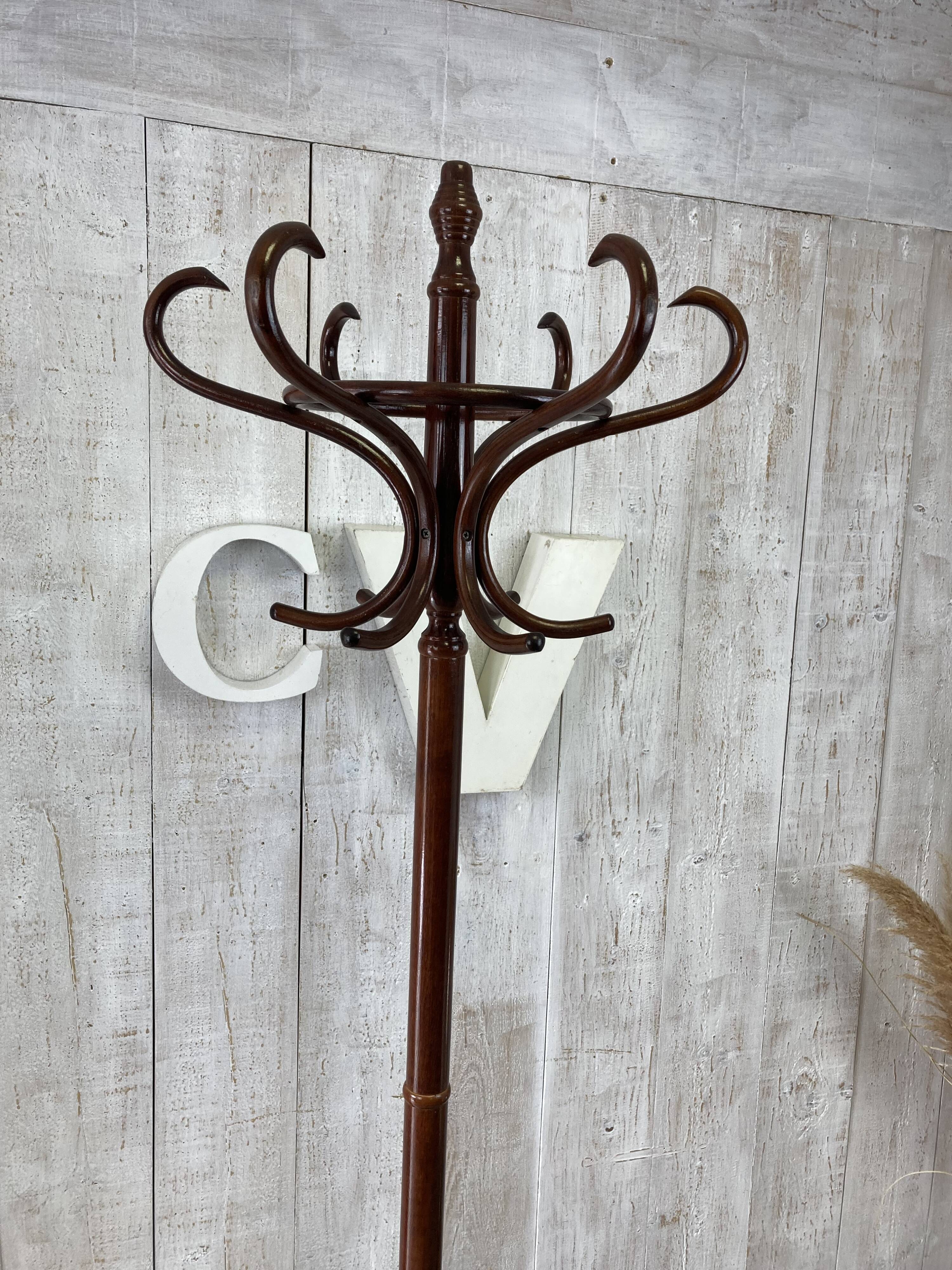 Curved wood coat racks