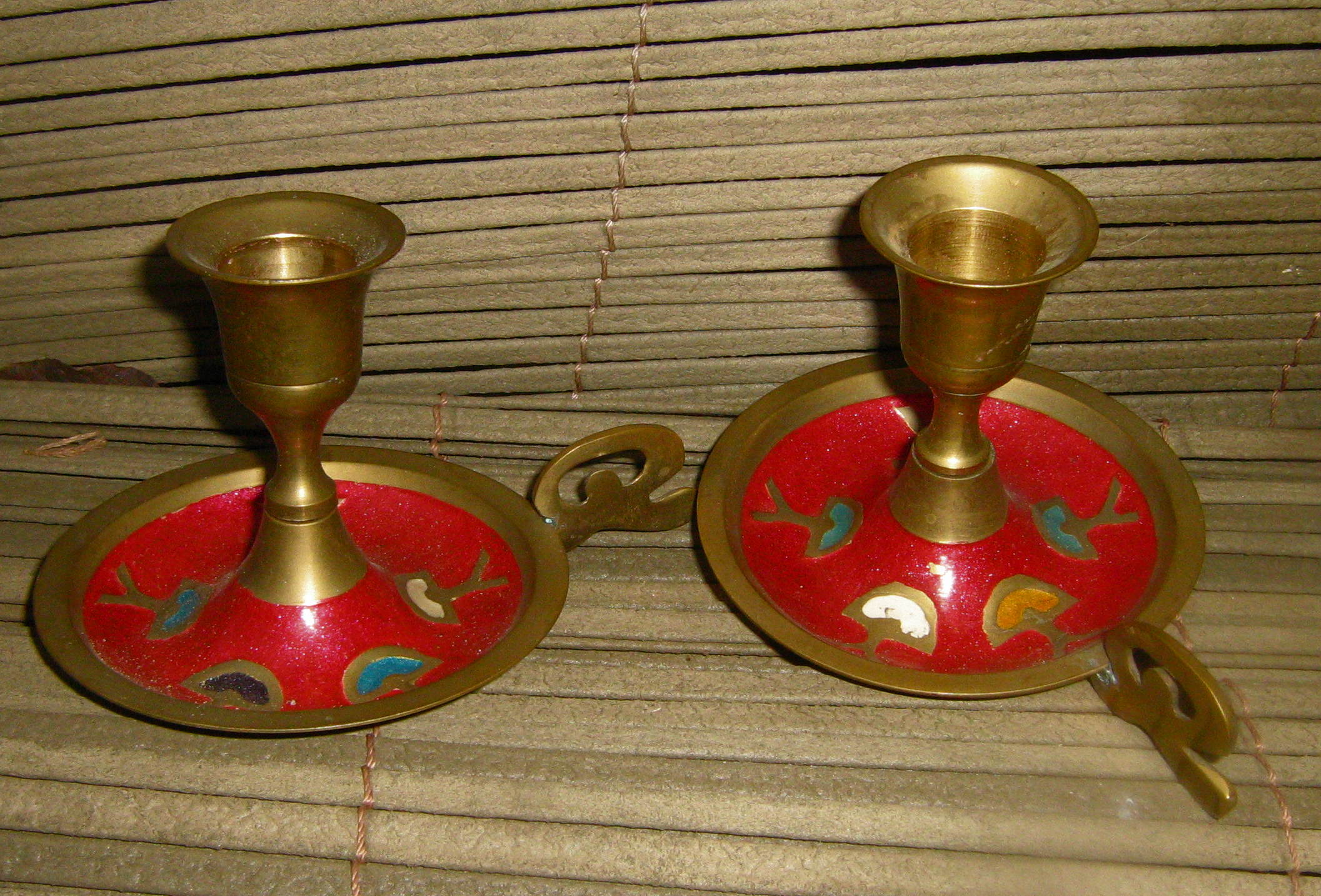 Lot de 2 bougeoirs laiton